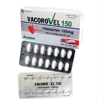 VACOROVEL 150 Vacopharm - điều trị tăng huyết áp (Hộp 2 vỉ x 14 viên)